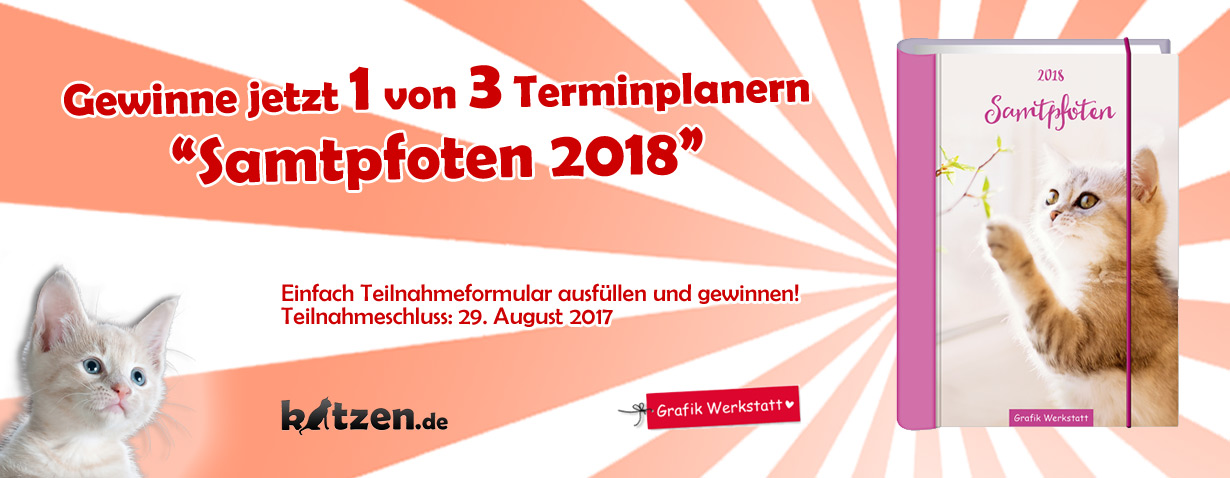 Gewinnspiel: Terminplaner "Samtpfoten 2018"