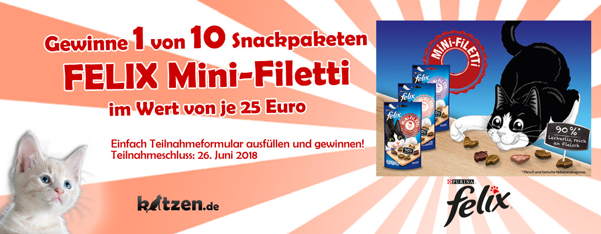 Gewinnspiel: FELIX Mini-Filetti - Das Filetstück im Katzensnack-Regal