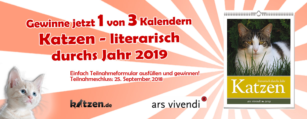 Gewinnspiel: Wochenwandkalender “Katzen” – literarisch durchs Jahr 2019