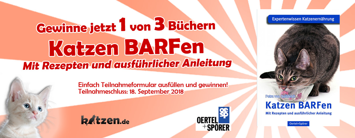 Gewinnspiel: Katzen BARFen - Mit Rezepten und ausführlicher Anleitung