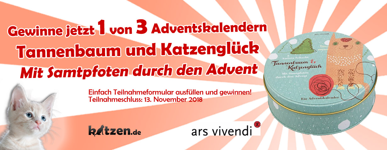 Gewinnspiel: Adventskalender "Tannenbaum und Katzenglück - Mit Samtpfoten durch den Advent"