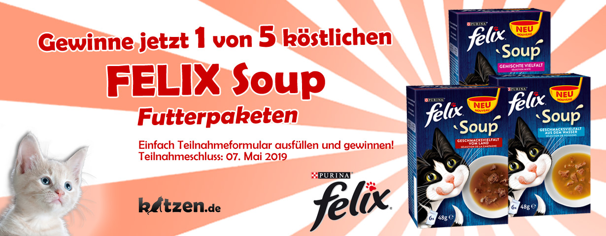 Gewinnspiel: Fünf köstliche "FELIX Soup"-Futterpakete