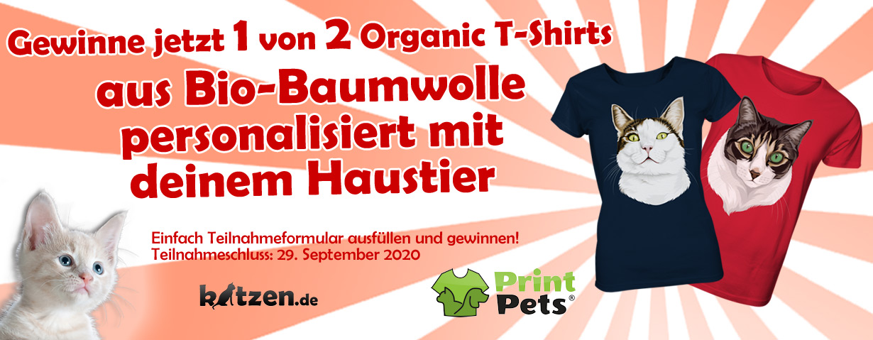 Gewinnspiel: Zwei Organic T-Shirts aus Bio-Baumwolle personalisiert mit deinem Haustier