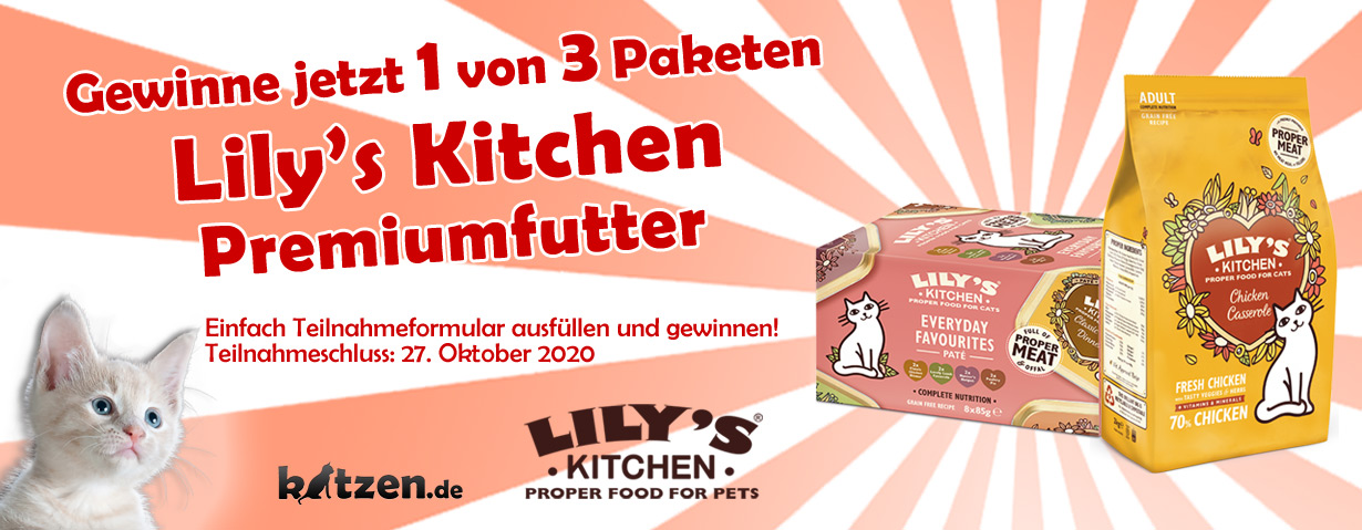 Gewinnspiel: Drei leckere Premiumfutter-Pakete von Lily's Kitchen!