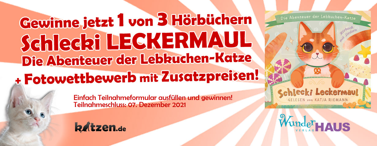 Gewinnspiel: Hörbücher von "SCHLECKI LECKERMAUL" – Die Abenteuer der Lebkuchen-Katze